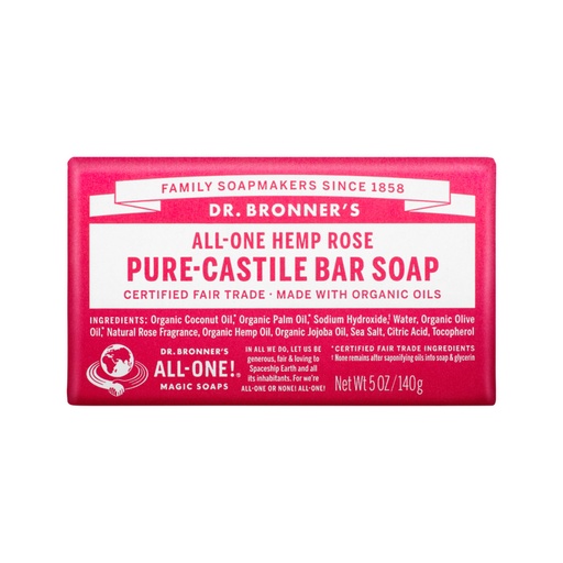 DR. BRONNER'S | Pure-Castile Bar Soap (Hemp All-One) Rose 140g