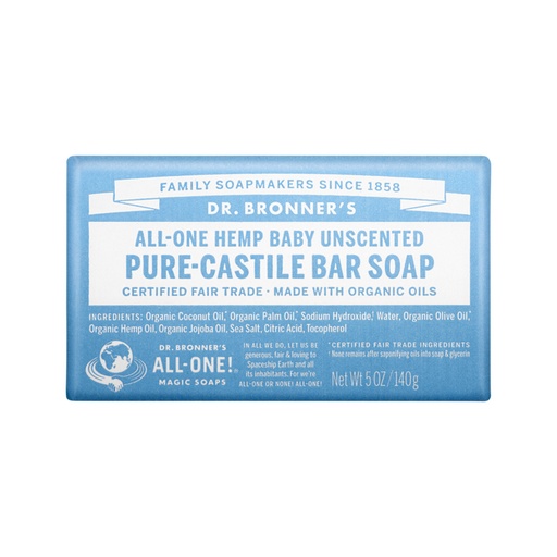 DR. BRONNER'S | Pure-Castile Bar Soap (Hemp All-One) Unscented (Baby) 140g