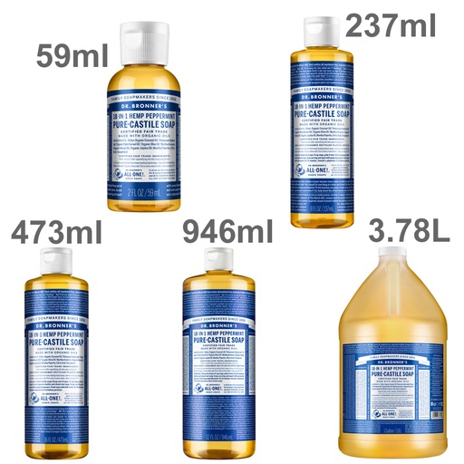 DR. BRONNER'S | Pure-Castile Soap Liquid (Hemp 18-in-1) Peppermint