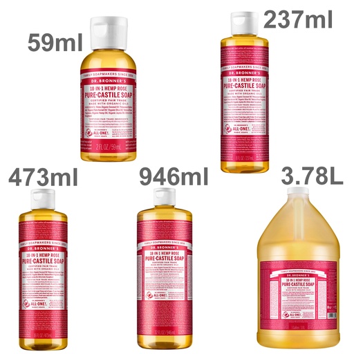 DR. BRONNER'S | Pure-Castile Soap Liquid (Hemp 18-in-1) Rose