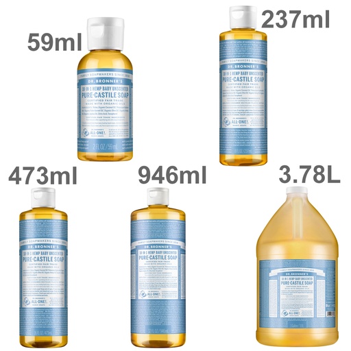 DR. BRONNER'S | Pure-Castile Soap Liquid (Hemp 18-in-1) Unscented (Baby)