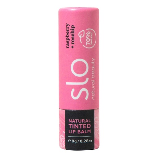 SLO NATURAL BEAUTY | Organic Natural Tinted Lip Balm Raspberry + Rosehip 8g