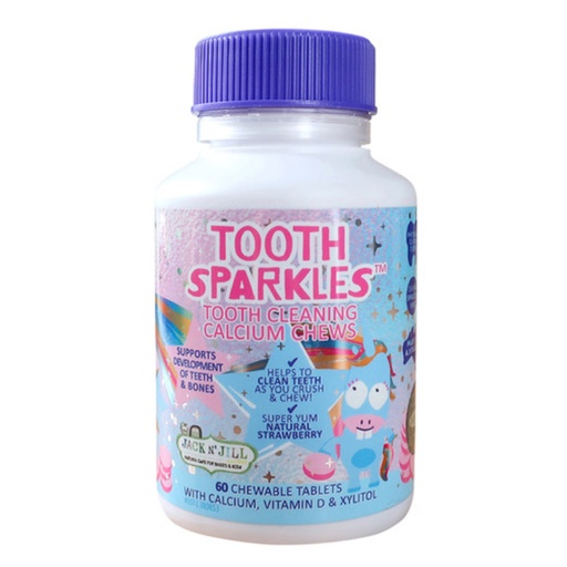 JACK N' JILL | Tooth Sparkles (牙齒清潔鈣咀嚼片) 可咀嚼草莓味 60顆