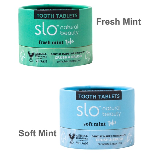 SLO NATURAL BEAUTY | Tooth Tablets - Crush & Brush, Tabs 60t