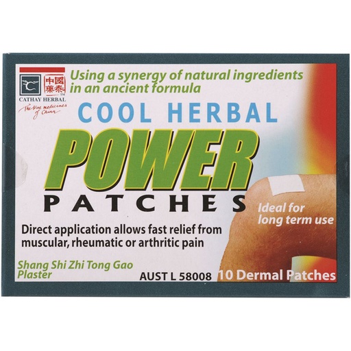CATHAY HERBAL | Cool Herbal Power Patches (Dermal Patches), Pack of 10