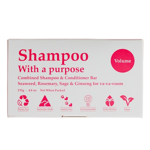SHAMPOO WITH A PURPOSE | Shampoo & Conditioner Bar Volume 135g 