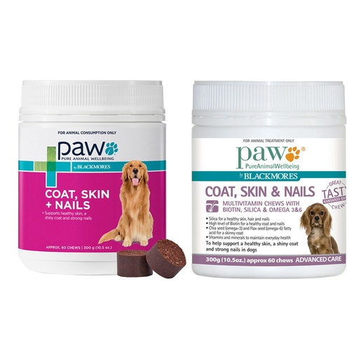 PAW BY BLACKMORES | Coat, Skin + Nails (For Dogs approx 60 Chews) 300g