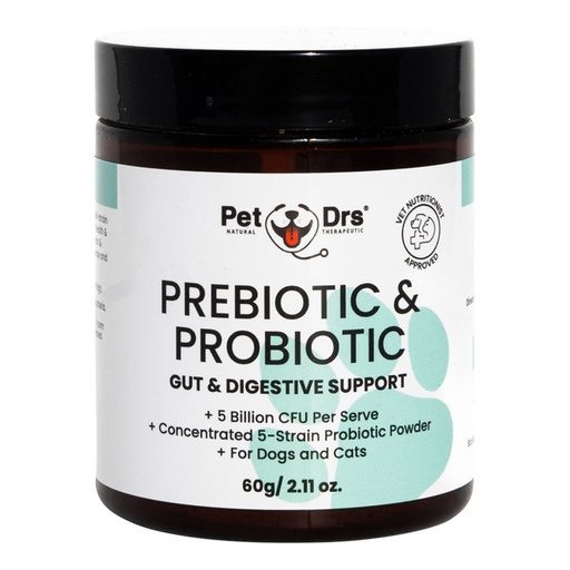 PET DRS | 益生元和益生菌肠道和消化支持（适用于狗和猫）60 克