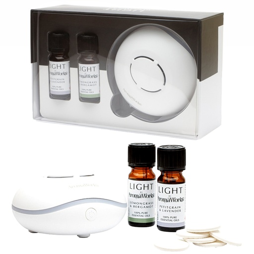 AROMAWORKS | Works Light Gift Set USB Aroma Diffuser with Essential Oil Duo