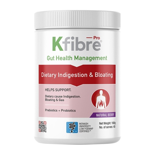KFIBRE PRO | 膳食消化不良与胀气天然莓果味 160克