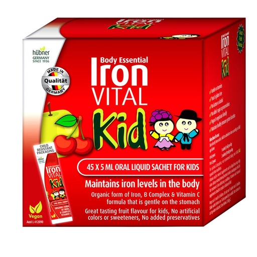 SILICEA BODY ESSENTIAL | Iron VITAL Kid (5mg Iron) Sachets 5ml x 45 Pack