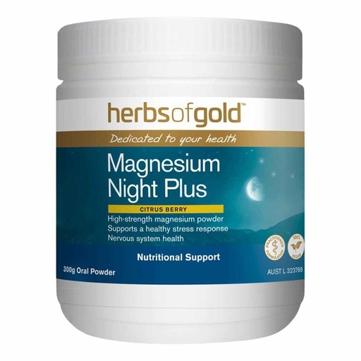 HERBS OF GOLD | Magnesium Night Plus (Citrus Berry) Oral Powder 300g