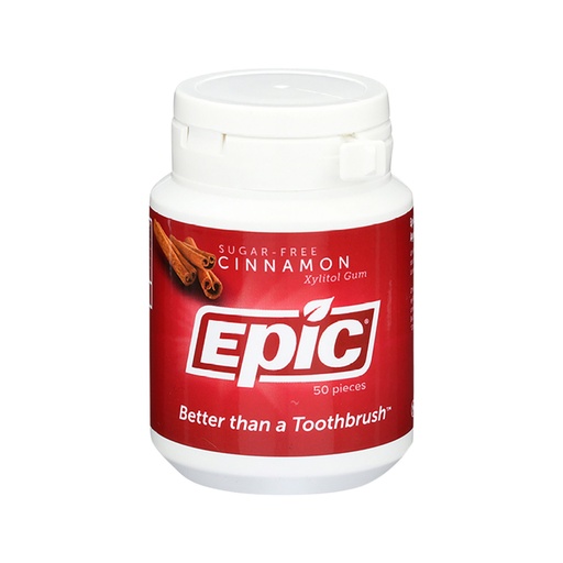 EPIC | Xylitol (Sugar-Free) Gum Cinnamon 50 Piece Tub