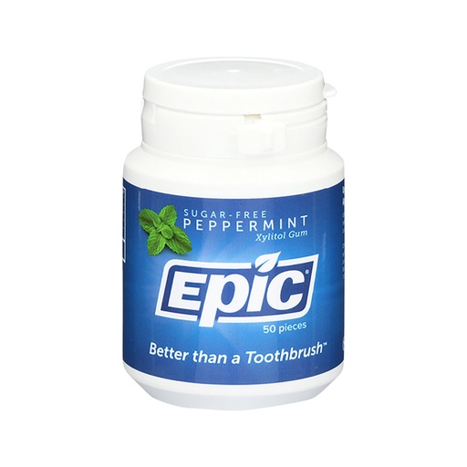 EPIC | Xylitol (Sugar-Free) Gum Peppermint, 50 Piece Tub