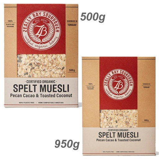 ZEALLY BAY SOURDOUGH | 麦片 – 碧根果可可与椰子脆片 (500g / 950g) 【认证有机】