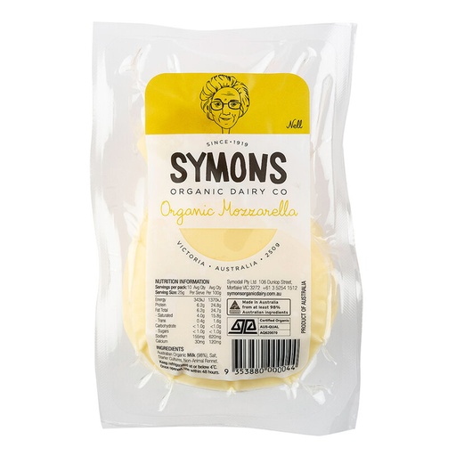 SYMONS ORGANIC DAIRY CO | 有機莫扎瑞拉乳酪 250g