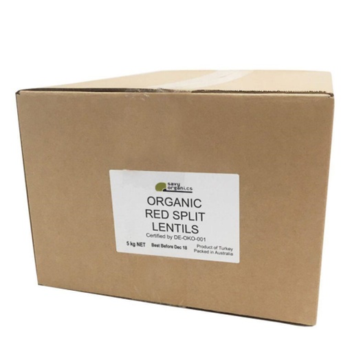SAVY ORGANICS | Lentils – Split Red 5kg