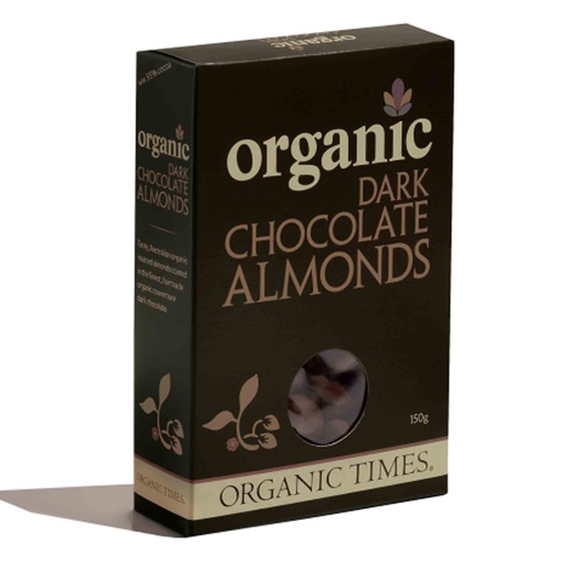 ORGANIC TIMES | Almonds – Dark Chocolate 150g