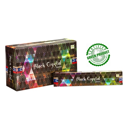 SATYA  | Satya Incense BLACK CRYSTAL - Box of 12 packs, 15g per pack