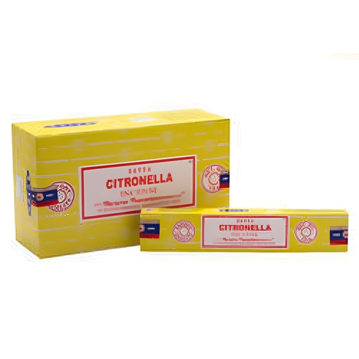 SATYA  | Satya Incense CITRONELLA - Box of 12 packs, 15g per pack