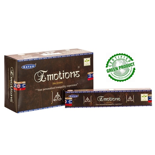 SATYA  | Satya Incense EMOTION - Box of 12 packs, 15g per pack