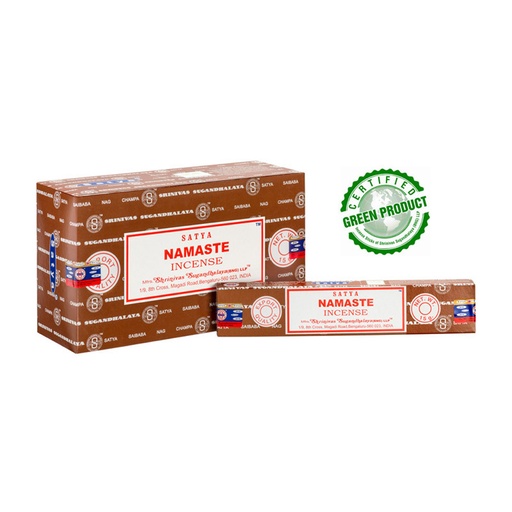 SATYA  | Satya Incense NAMASTE - Box of 12 packs, 15g per pack