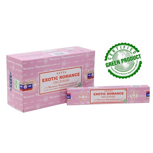 SATYA  | Satya Incense EXOTIC ROMANCE - Box of 12 packs, 15g per pack