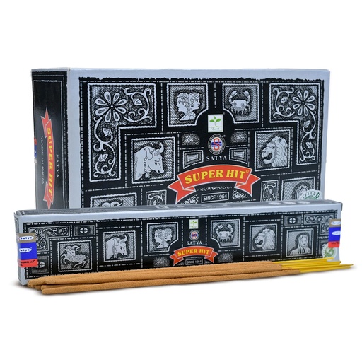 SATYA  | Satya Incense SUPER HIT - Box of 12 packs, 15g per pack