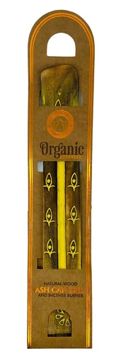 ORGANIC GOODNESS | Wooden Flat Ash Catcher 25cm YELLOW