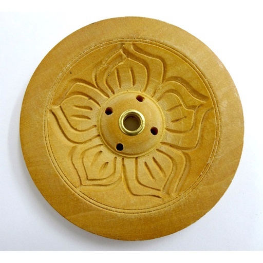TIBETAN | INCENSE HOLDER Wooden ROUND C 7cm Tibetan