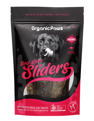 ORGANIC PAWS | Beef Liver Sliders 120g x24