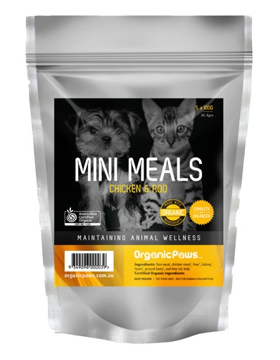 ORGANIC PAWS | Mini Meals - Chicken and Kangaroo 100g x60