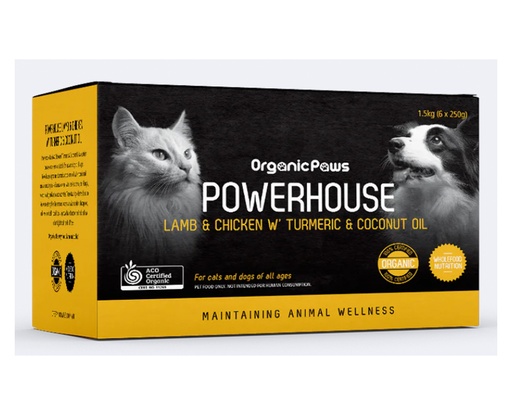 ORGANIC PAWS | Powerhouse Lamb & Chicken with Turmeric & Coconut Oil 250g