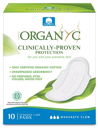 ORGANICS | Ultra-Thin Pads - Moderate Wings, 10 pads