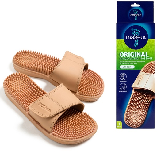 MASEUR | Invigorating Massage Sandal Beige – Size 4 – 10 (Refer To Size Guide)