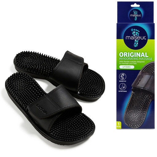 MASEUR | Invigorating Massage Sandal Black – Size 5 – 11 (Refer To Size Guide)