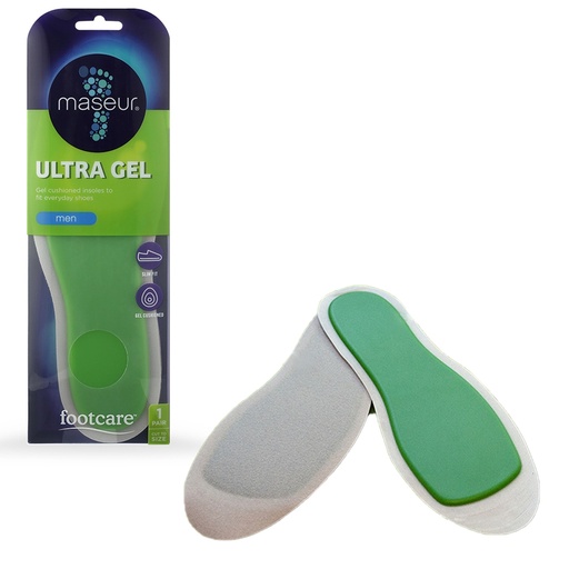 MASEUR | Men's Ultra Gel Insoles, 1 Pair