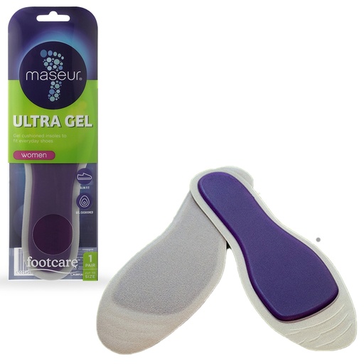 MASEUR | Women's Ultra Gel Insoles, 1 Pair
