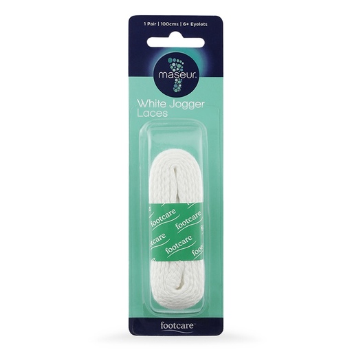 MASEUR | White Jogger Laces 100cm, 1 Pair