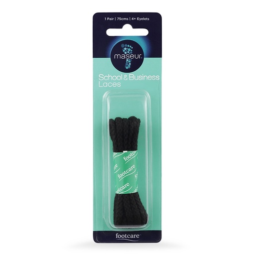 MASEUR | School & Business Laces Black 75cm, 1 Pair