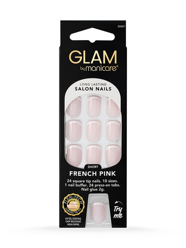 MANICARE | Press On Nails Short Square French Pink Kit