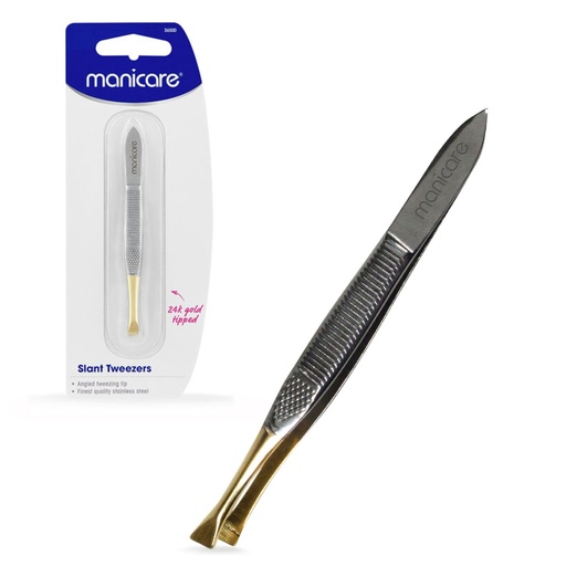MANICARE | Slant Tweezers, Gold Tipped