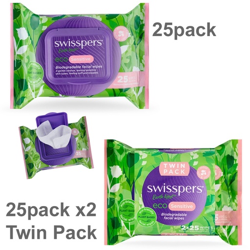 SWISSPERS | Eco Sensitive Biodegradable Facial Wipes
