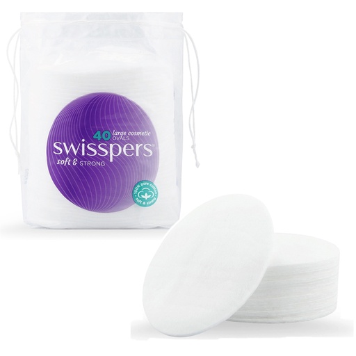 SWISSPERS 大号化妆椭圆形棉墊 40 个装