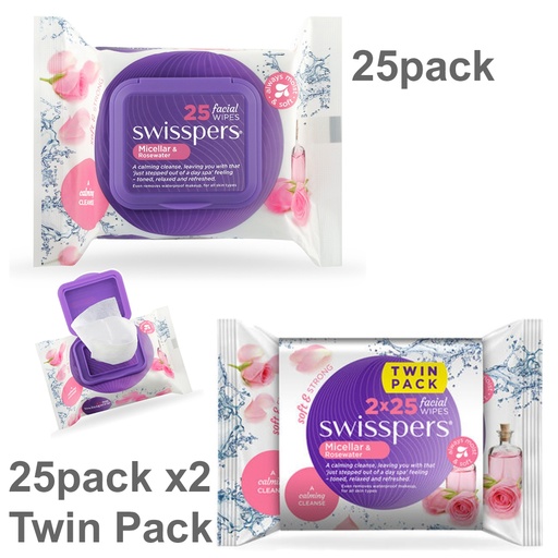 SWISSPERS | Micellar And Rosewater Facial Wipes