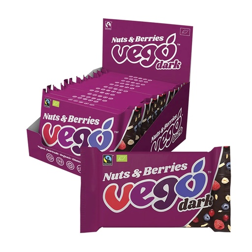 VEGO | 黑巧克力棒 堅果與莓果 85克