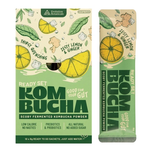 EVOLUTION BOTANICALS | Ready Set Kombucha 柠檬姜味茶包 10包装
