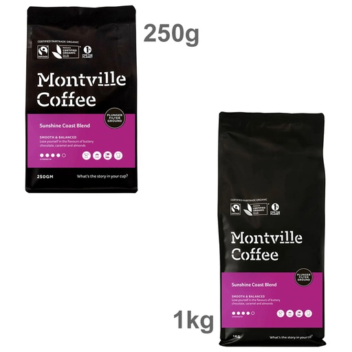 MONTVILLE COFFEE | Coffee Ground Plunger Sunshine Coast Blend