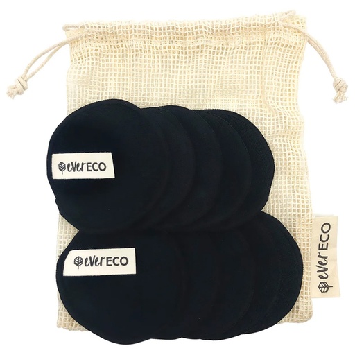 EVER ECO | Reusable Bamboo Makeup Removal Pads, 10pk - Black
