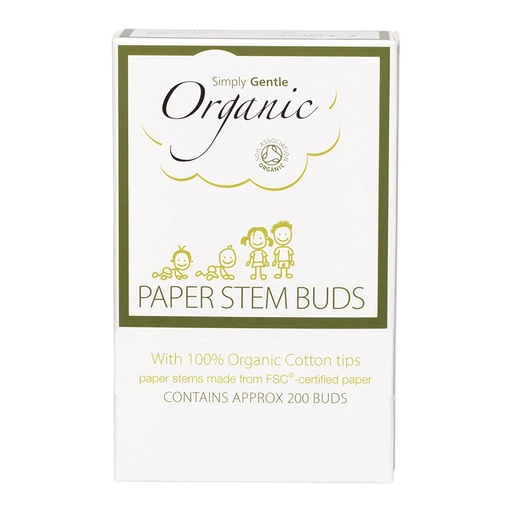 SIMPLY GENTLE ORGANIC | 紙莖棉籤 100% 有機棉頭 200支